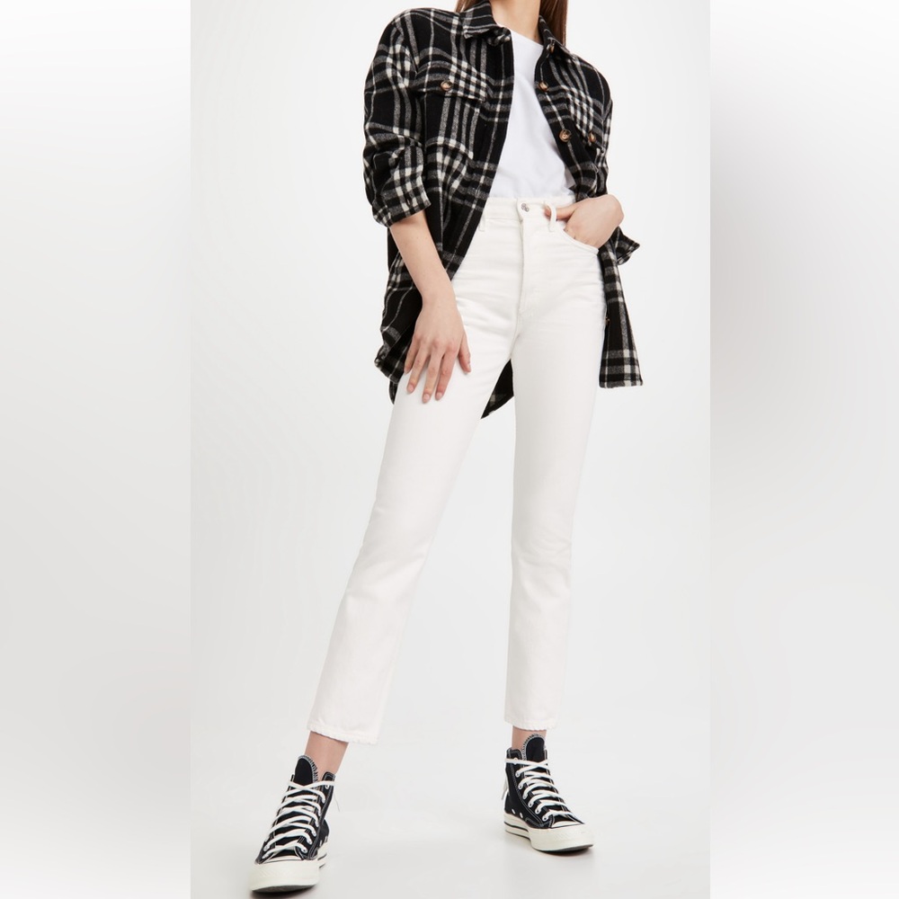 CITIZENS OF HUMANITY Charlotte High Rise Straight Jeans in White Denim
